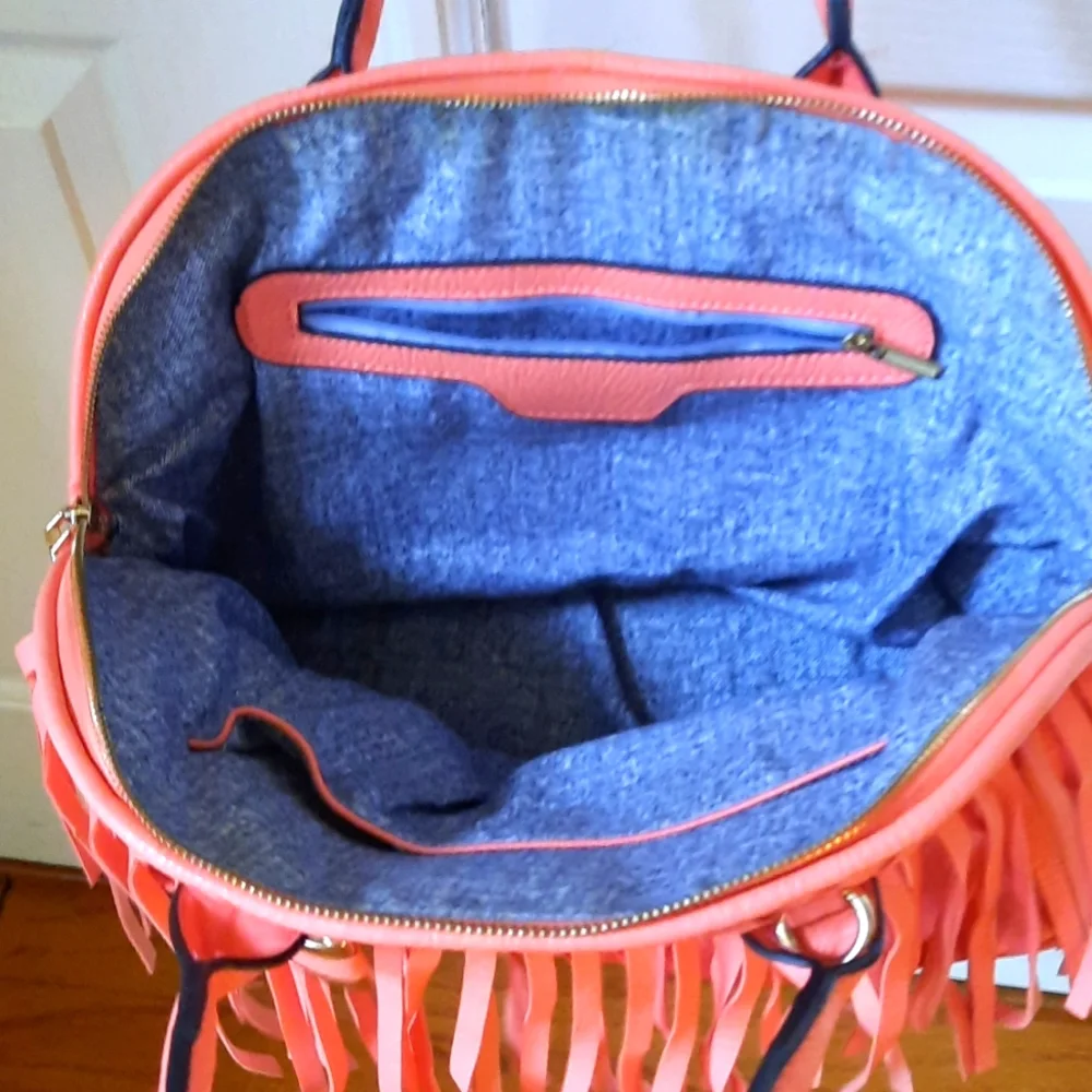 Beautiful dark salmon pink hobo bag. Used only a handful of times. - Picture 2 of 5